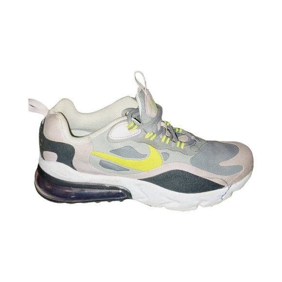 Nike Air Max 270 React (GS) Big Kids' Shoes Particle Grey-Iced Lilac-Lemon Venom - Picture 8 of 8